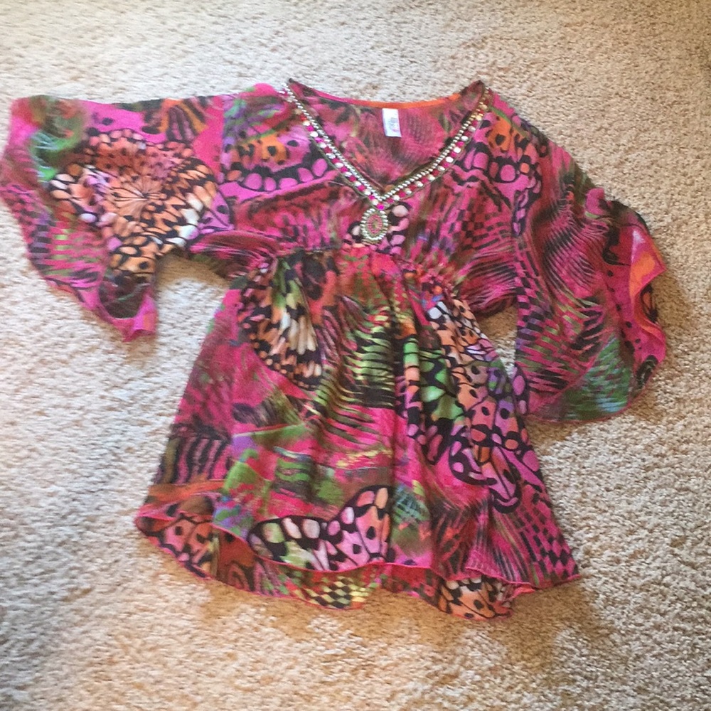 Sheer cover up. Pink